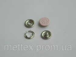 Кнопка 9,5 мм ЛОГО РОМАШКА № 133 - розовая
