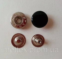 Кнопка АЛЬФА - 15 мм эмаль № 322 черная