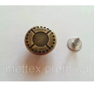 Джинсовая пуговица стальная № 2 - 17 мм антик