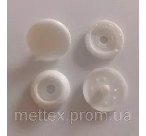 Кнопка пластиковая 15 мм - белая
