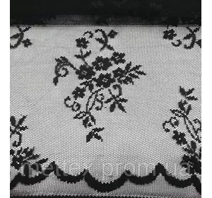 Гипюр черный ( цветы ) вышивка