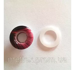 Блочка (люверс) 8 мм эмаль с рисунком № 2 с пластиковым кольцом