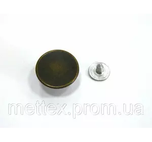 Джинсовая пуговица стальная гладкая 17 мм - антик