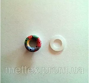 Блочка (люверс) 6 мм эмаль с рисунком № 5 с пластиковым кольцом