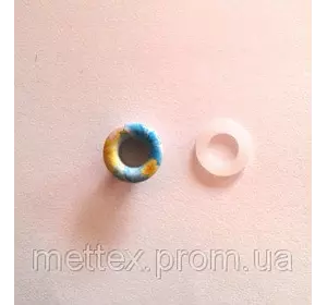 Блочка (люверс) 6 мм эмаль с рисунком № 15 с пластиковым кольцом