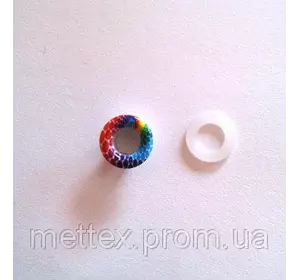Блочка (люверс) 6 мм эмаль с рисунком № 4 с пластиковым кольцом