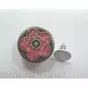 Джинсовая пуговица НЕРЖ № 5 / 17 мм - бл никель цветочек розовый