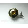 Джинсовая пуговица НЕРЖ № 6 / 14 мм - никель камень желтый