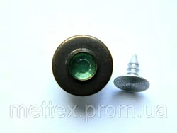 Джинсовая пуговица НЕРЖ № 6 / 14 мм - антик камень зеленый
