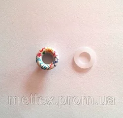 Блочка (люверс) 6 мм эмаль с рисунком № 13 с пластиковым кольцом