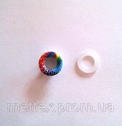 Блочка (люверс) 6 мм эмаль с рисунком № 4 с пластиковым кольцом